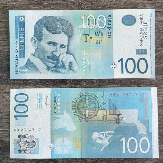 Nikola Tesla 100 Serbia Dinara